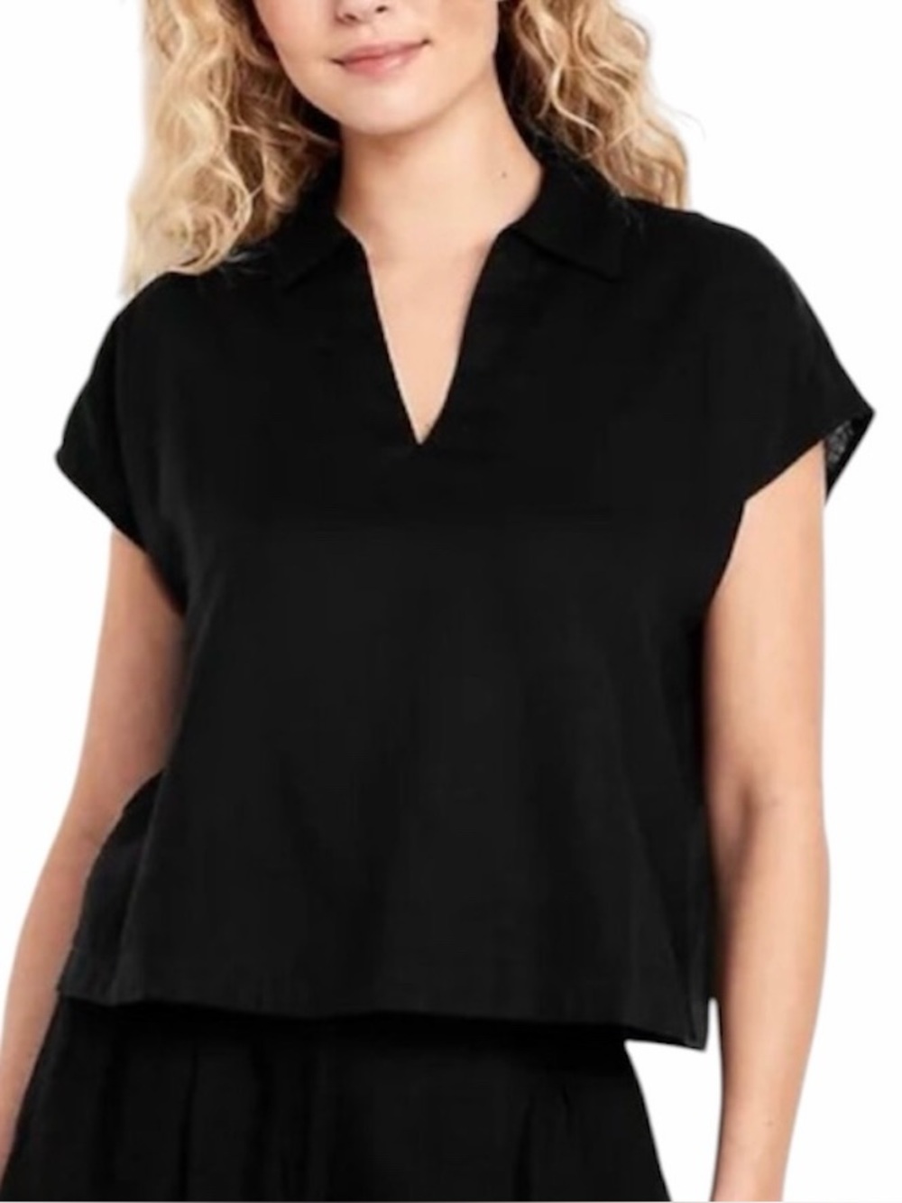 Old Navy Cap Sleeve Gauze Knit Popover Top